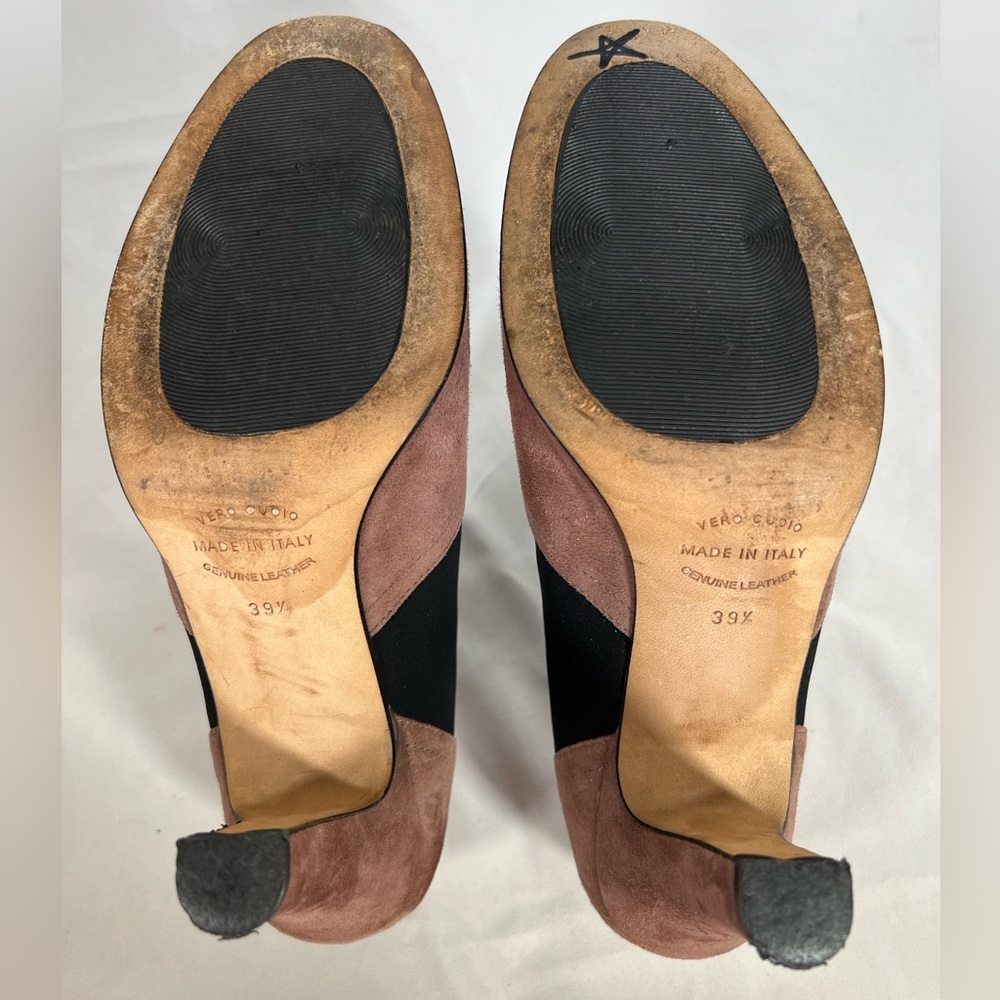 Anyi Lu Heart Suede Handmade Italy Sacchetto Italian Pumps Heels Shoes Size 39.5 - Picture 11 of 14